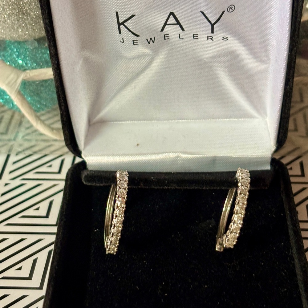 Kay Jewelers diamond hoop earrings